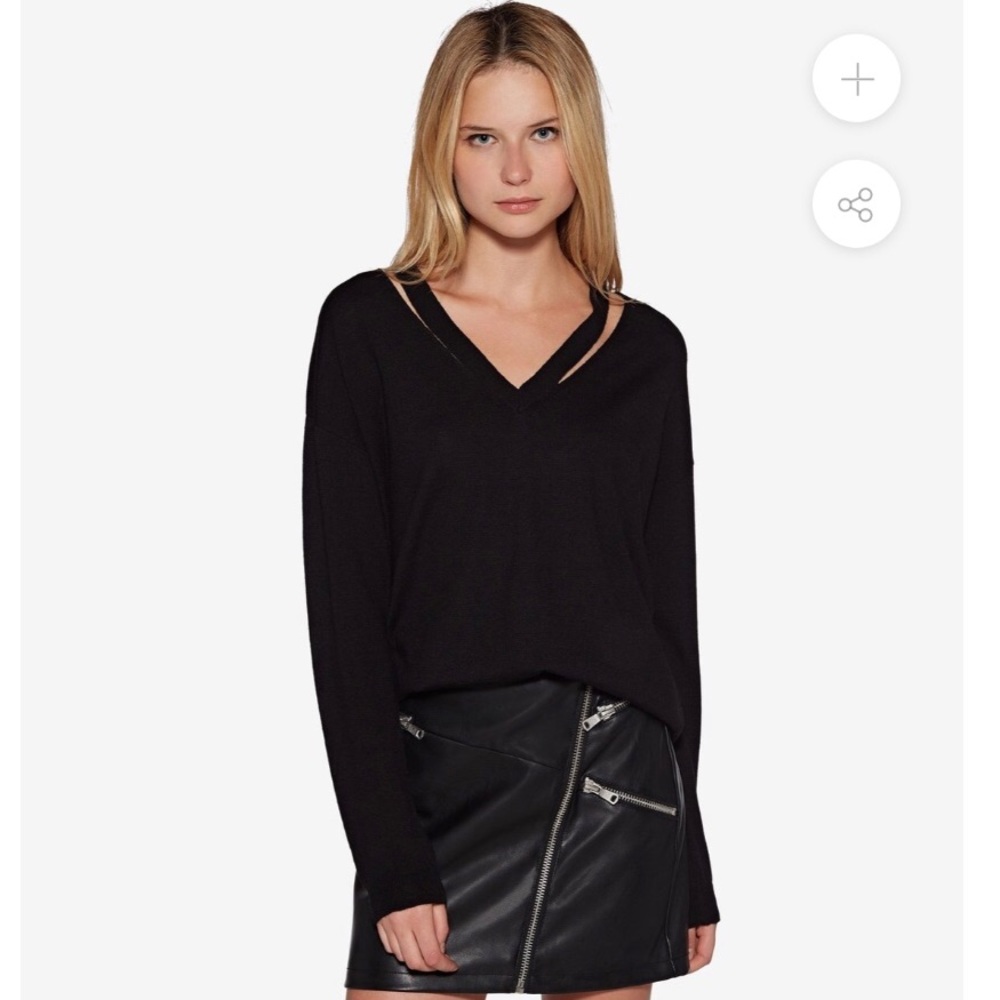 Ave Les Filles knit black top